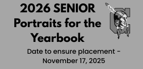 2026 Senior Portraits for the Yearbook - Date to ensure placement - November 17, 2025
